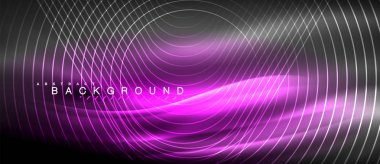 Neon parlayan çizgiler, sihirli enerji uzay ışığı konsepti, soyut arka plan duvar kağıdı tasarımı