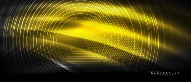 Neon parlayan çizgiler, sihirli enerji uzay ışığı konsepti, soyut arka plan duvar kağıdı tasarımı