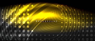 Neon parlak çizgiler, sihirli enerji alanı ışık kavramı, arka plan duvar kağıdı tasarım, vektör çizim