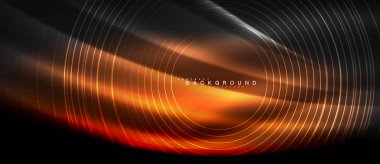 Neon parlayan çizgiler, sihirli enerji uzay ışığı konsepti, soyut arka plan duvar kağıdı tasarımı