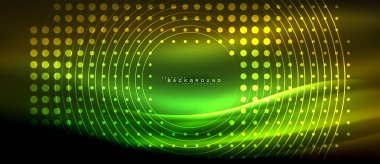 Neon parlayan çizgiler, sihirli enerji uzay ışığı konsepti, soyut arka plan duvar kağıdı tasarımı