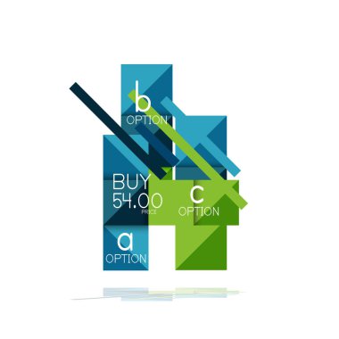 Kare seçeneğinin Infographic afiş. Bilgi ve veri görselleştirme, geometrik tasarım