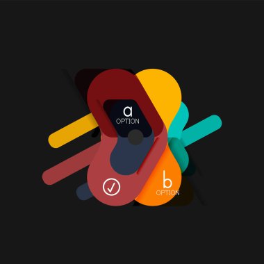 Düz tasarım geometrik infographics, ok şekli vektör etiket veya etiket, Fiyat etiketleri, promosyon rozet, simgesi tasarım, kağıt tarzı düzeni verileri grafik görselleştirme adım adım süreci için için teklif