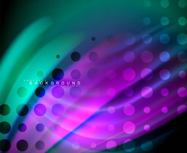 Neon holografik sıvı renkli dalga web, duvar kağıdı, desen, doku ve arka plan için