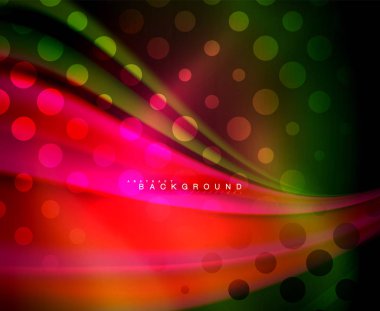 Neon holografik sıvı renkli dalga web, duvar kağıdı, desen, doku ve arka plan için