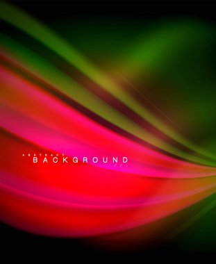 Neon holografik sıvı renkli dalga web, duvar kağıdı, desen, doku ve arka plan için