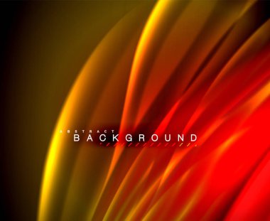 Neon parlayan dalga, sihirli enerji ve ışık arka plan. Vektör duvar kağıdı şablonu