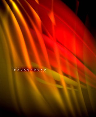 Neon parlayan dalga, sihirli enerji ve ışık arka plan. Vektör duvar kağıdı şablonu