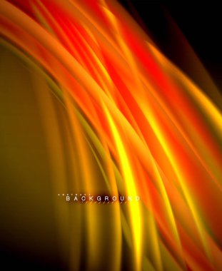 Neon parlayan dalga, sihirli enerji ve ışık arka plan. Vektör duvar kağıdı şablonu