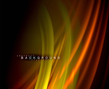 Neon parlayan dalga, sihirli enerji ve ışık arka plan. Vektör duvar kağıdı şablonu