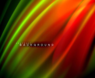 Neon parlayan dalga, sihirli enerji ve ışık arka plan. Vektör duvar kağıdı şablonu