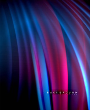 Neon parlayan dalga, sihirli enerji ve ışık arka plan. Vektör duvar kağıdı şablonu