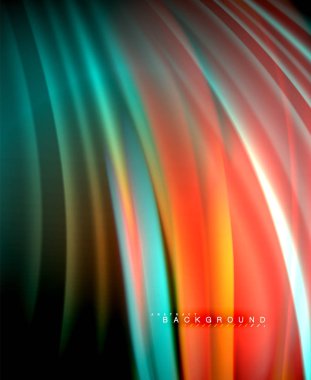 Neon parlayan dalga, sihirli enerji ve ışık arka plan. Vektör duvar kağıdı şablonu