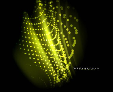 Neon parlayan techno hatları, yüksek teknoloji fütüristik arka plan şablonu kare şekilleri ile