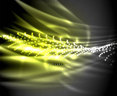 Neon parlayan techno hatları, yüksek teknoloji fütüristik arka plan şablonu kare şekilleri ile