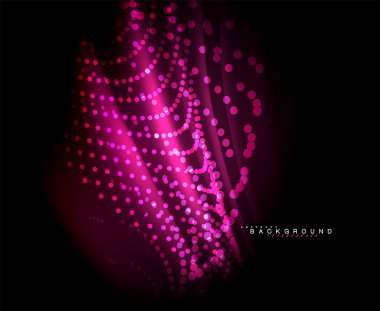 Neon parlayan techno hatları, yüksek teknoloji fütüristik arka plan şablonu kare şekilleri ile