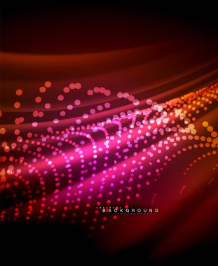 Neon parlayan techno hatları, yüksek teknoloji fütüristik arka plan şablonu kare şekilleri ile