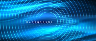 Neon parlayan çizgiler, sihirli enerji uzay ışığı konsepti, soyut arka plan duvar kağıdı tasarımı