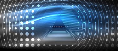 Neon parlayan çizgiler, sihirli enerji uzay ışığı konsepti, soyut arka plan duvar kağıdı tasarımı