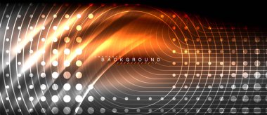 Neon parlayan çizgiler, sihirli enerji uzay ışığı konsepti, soyut arka plan duvar kağıdı tasarımı