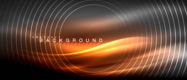 Neon parlayan çizgiler, sihirli enerji uzay ışığı konsepti, soyut arka plan duvar kağıdı tasarımı