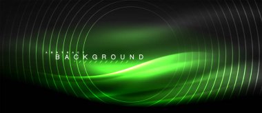 Neon parlayan çizgiler, sihirli enerji uzay ışığı konsepti, soyut arka plan duvar kağıdı tasarımı