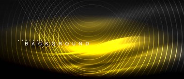 Neon parlayan çizgiler, sihirli enerji uzay ışığı konsepti, soyut arka plan duvar kağıdı tasarımı