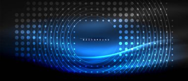 Neon parlayan çizgiler, sihirli enerji uzay ışığı konsepti, soyut arka plan duvar kağıdı tasarımı