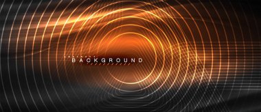 Neon parlayan çizgiler, sihirli enerji uzay ışığı konsepti, soyut arka plan duvar kağıdı tasarımı