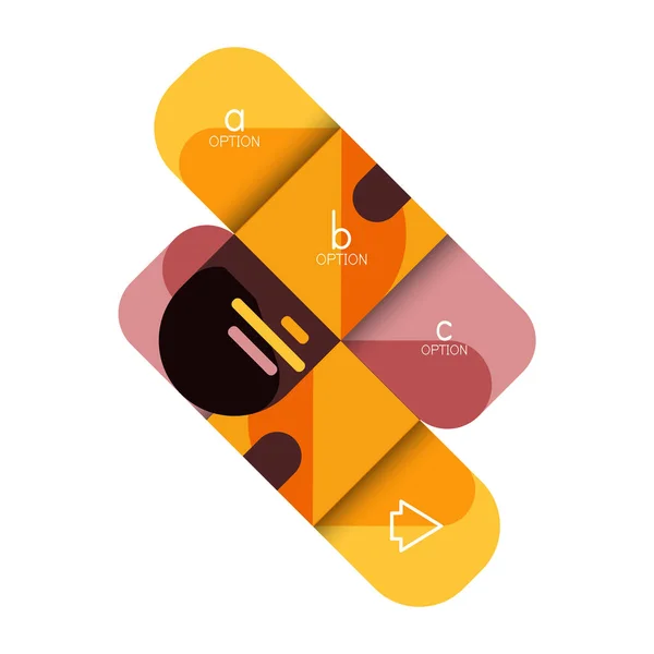 Infografik Option und Schritt für Schritt in abgerundeten Quadraten, Element von Diagramm, Diagramm, Diagramm mit Optionen, Teilen, Prozessen — Stockvektor