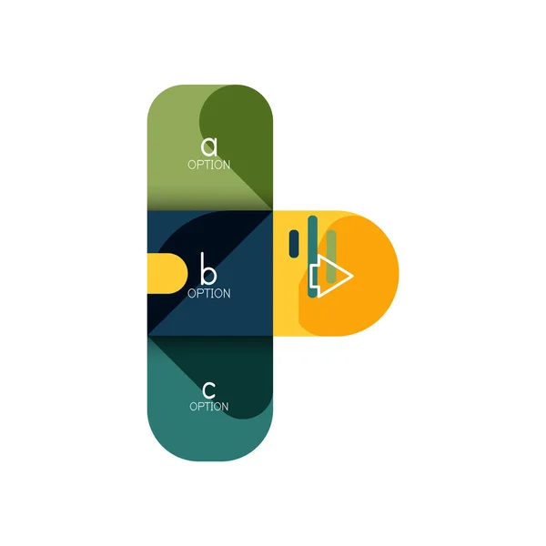 Opção de infográficos e passo a passo em quadrados arredondados, elemento de gráfico, gráfico, diagrama com opções, peças, processos — Vetor de Stock