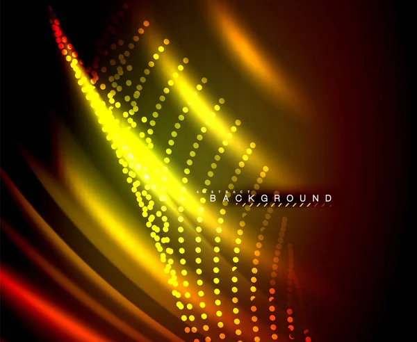 Neon parlayan techno hatları, yüksek teknoloji fütüristik arka plan şablonu kare şekilleri ile — Stok Vektör