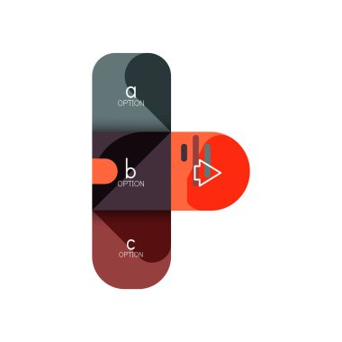 Infographics seçeneği ve adım adım içinde yuvarlak kareler, grafik, grafik, diyagram seçenekleri, parçalar, süreçleri ile unsuru