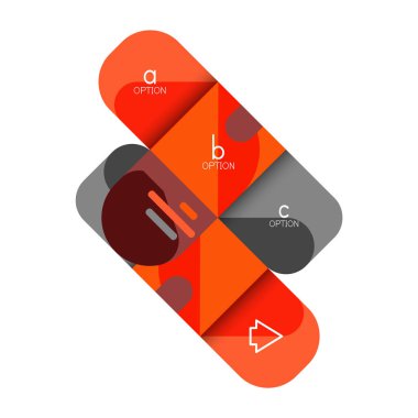 Infographics seçeneği ve adım adım içinde yuvarlak kareler, grafik, grafik, diyagram seçenekleri, parçalar, süreçleri ile unsuru