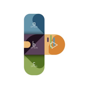 Infographics seçeneği ve adım adım içinde yuvarlak kareler, grafik, grafik, diyagram seçenekleri, parçalar, süreçleri ile unsuru