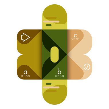 Infographics seçeneği ve adım adım içinde yuvarlak kareler, grafik, grafik, diyagram seçenekleri, parçalar, süreçleri ile unsuru