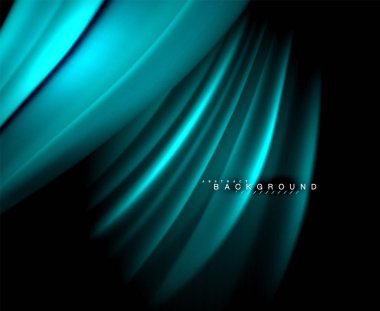 Neon parlayan dalga, sihirli enerji ve ışık arka plan. Vektör duvar kağıdı şablonu