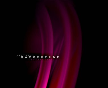 Neon parlayan dalga, sihirli enerji ve ışık arka plan. Vektör duvar kağıdı şablonu