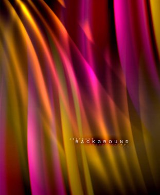 Neon parlayan dalga, sihirli enerji ve ışık arka plan. Vektör duvar kağıdı şablonu