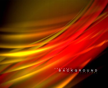 Neon parlayan dalga, sihirli enerji ve ışık arka plan. Vektör duvar kağıdı şablonu