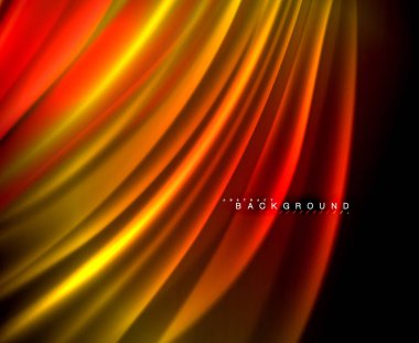 Neon parlayan dalga, sihirli enerji ve ışık arka plan. Vektör duvar kağıdı şablonu