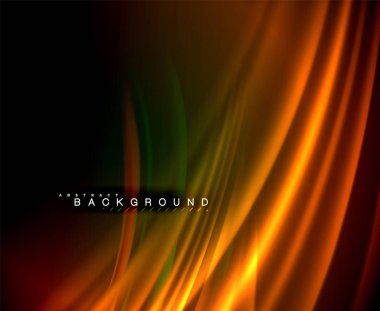 Neon parlayan dalga, sihirli enerji ve ışık arka plan. Vektör duvar kağıdı şablonu