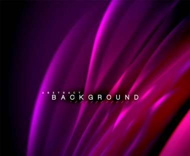 Neon parlayan dalga, sihirli enerji ve ışık arka plan. Vektör duvar kağıdı şablonu