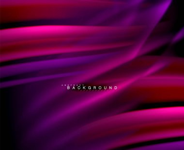 Neon parlayan dalga, sihirli enerji ve ışık arka plan. Vektör duvar kağıdı şablonu