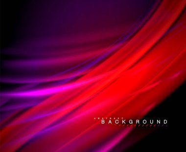 Neon parlayan dalga, sihirli enerji ve ışık arka plan. Vektör duvar kağıdı şablonu