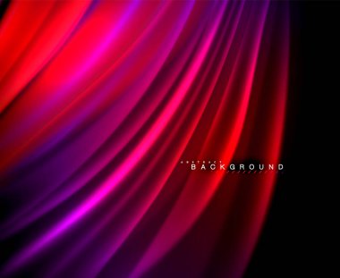 Neon parlayan dalga, sihirli enerji ve ışık arka plan. Vektör duvar kağıdı şablonu