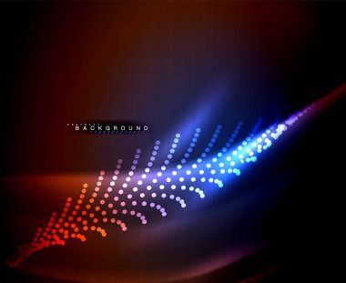 Neon parlayan techno hatları, yüksek teknoloji fütüristik arka plan şablonu kare şekilleri ile