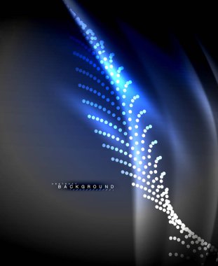 Neon parlayan techno hatları, yüksek teknoloji fütüristik arka plan şablonu kare şekilleri ile