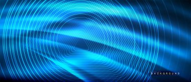 Neon parlayan çizgiler, sihirli enerji uzay ışığı konsepti, soyut arka plan duvar kağıdı tasarımı
