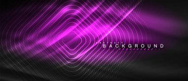Neon parlayan çizgiler, sihirli enerji uzay ışığı konsepti, soyut arka plan duvar kağıdı tasarımı